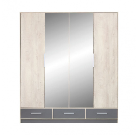 Šatníková skriňa ISKO - ISL1, dub/antracit