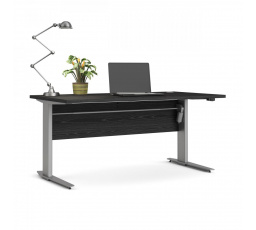 Písací stôl OFFICE 80400/318, Čierna/Strieborná sivá