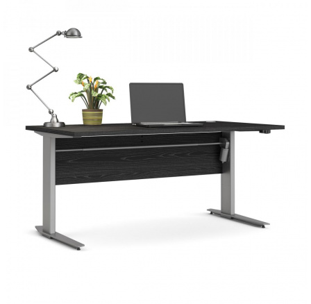 Písací stôl OFFICE 80400/318, Čierna/Strieborná sivá
