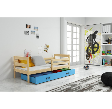 Posteľ Norbert 90x200 borovica/modrá Posteľ Norbert 90x200 borovica/modrá