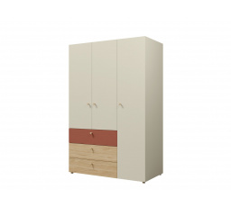 Skriňa Yuva R1 béžová/dub/korál