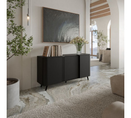 TV komoda VOLARE 150 3D, čierny mat