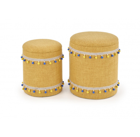 Taburet GRADO - sada 2 taburetov, žltá Taburet GRADO - sada 2 taburetov, žltá