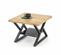 Konferenčný stôl XENA KWADRAT, čierny/prírodný dub