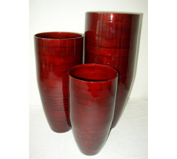 Bambusová váza klasická červená L