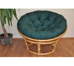 Ratanový papasan 100 cm medový vankúš zelený dralon