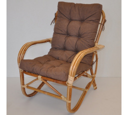 Ratanové kreslo Nilam vankúš hnedé zvýraznenia