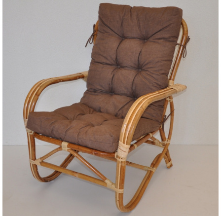 Ratanové kreslo Nilam vankúš hnedé zvýraznenia Ratanové kreslo Nilam vankúš hnedé zvýraznenia