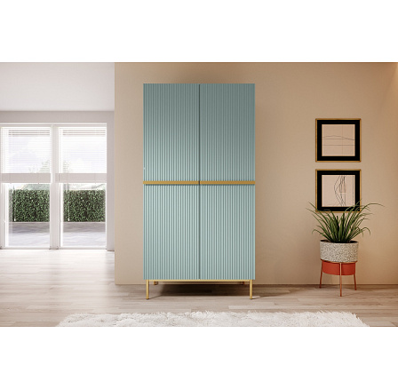 Skriňa Nicole 100 cm - szalwia MDF / zlote nozki Skriňa Nicole 100 cm - szalwia MDF / zlote nozki
