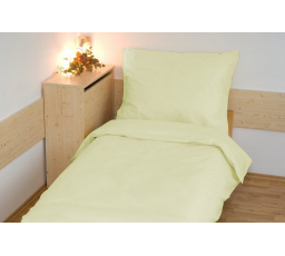 Obliečky bavlna UNI 140x200, 70x90cm Svetlo žltá zipsový uzáver
