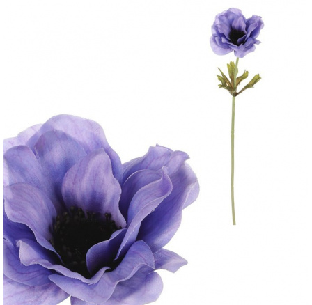 Sasanka - umělá řezaná květina, modrá