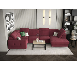 Rohová sedacia súprava MALIBU MAX II 180x350x182 cm - červená, ľavá strana