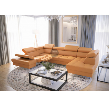 Rohová sedacia súprava GALAXY MAX II, relax s funkciou spania 215x350x170 prírodná koža - ľavá, prírodná koža - voliteľná farba Rohová sedacia súprava GALAXY MAX II, relax s funkciou spania 215x350x170 prírodná koža - ľavá, prírodná koža - voliteľná farba