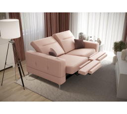 Sofa MALIBU II, relax 180 cm prírodná koža - Koža púdrovo ružová