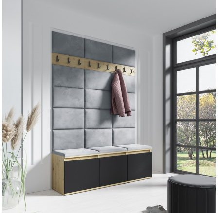 Predsieňová stena EMI 6, Trinity 14/Artisan + Black
