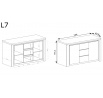 Komoda LIVINIO L7 Ribbeck / Biely lesk