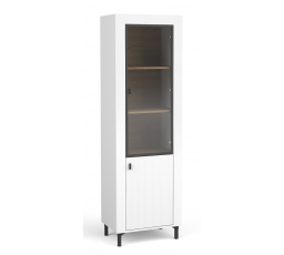 Vitrína MOSSA MO3, Whisky Oak/White Mat