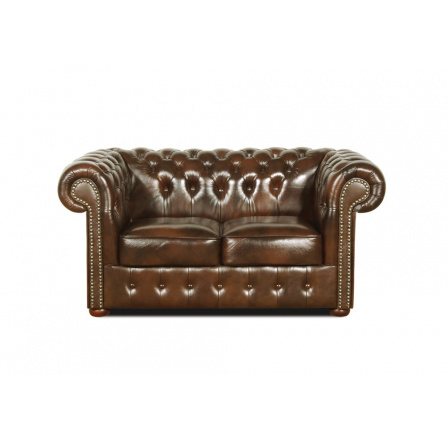 Pohovka Chesterfield Classic 2 koža hnedá Pohovka Chesterfield Classic 2 koža hnedá