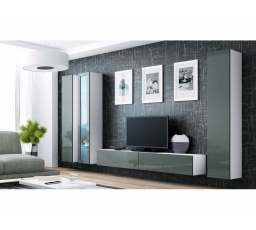 Obývacia stena VIGO 2 - bielo-sivá