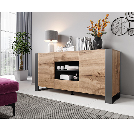 Komoda WOOD II, dub wotan / antracit