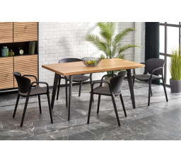 DICKSON 2 skladací stôl 150-210/90 cm, vrchná doska - prírodná, nohy - čierne