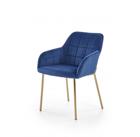 Jedálenská stolička K306, modrá/zlatá
