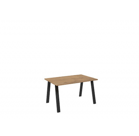 KANSAS - Jedálenský stôl w. 138 x 75 x 90, laminovaný dub Lancelot/čierny kov (PONUKA = BALENIA) "LP" (Z)