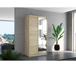 Posuvná skriňa so zrkadlom ORLANDO 100 Sonoma+Sonoma