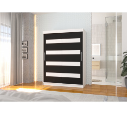 Posuvná skriňa s lacobelom MARTINEZ 150 Biela+Čierna