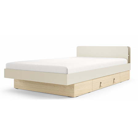 Posteľ vrátane roštu SALERNO SA-19, 120x200 cm, Macadamia/Dub Mavelie