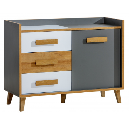 Komoda WERSO - W6, biela Brilliant+Antracit+Rivera Komoda WERSO - W6, biela Brilliant+Antracit+Rivera