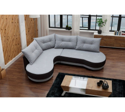 Rohová sedacia súprava Abbey L sivá/čierna