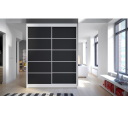 Šatní skriňa CAMILA IV 150, Biela/Čierna