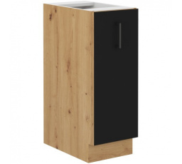 Kuchynská dolná skrinka MOLLY 30 D CARGO BB, čierna/dub artisan