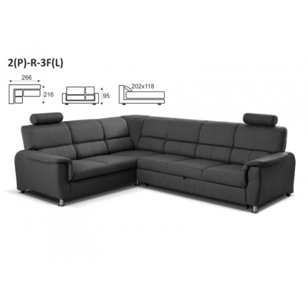 Rohová sedacia súprava DUO EVER 2 (P) - R - 3F (L), Inari Loft Solar Whisper