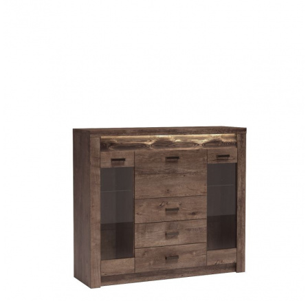 Vitrína INDIANAPOLIS I8, tmavý jaseň