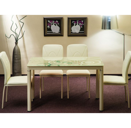 Jedálenský stôl DAMAR, krémový, 100x60 cm