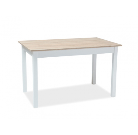 Jedálenský stôl HORACY, dub sonoma/biely mat - 125(170)x75