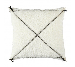 Vankúš Sherpa biely s čiernym vzorom