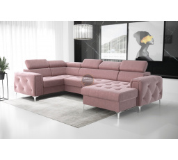 Rohová sedacia súprava ORION MAX III s funkciou spania 165x320x185 cm - ružová, ľavá