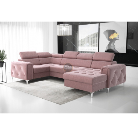 Rohová sedacia súprava ORION MAX III s funkciou spania 165x320x185 cm - ružová, ľavá Rohová sedacia súprava ORION MAX III s funkciou spania 165x320x185 cm - ružová, ľavá