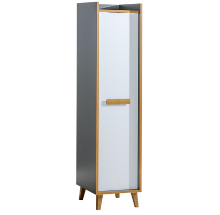 Šatníková skriňa WERSO - W2, Biela Brilliant+Antracit+Rivera