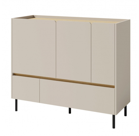 Komoda LUCA LC 8, Pieskovo béžová/olejovaný dub