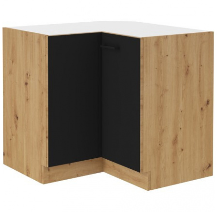 Rohová kuchynská skrinka MOLLY 89x89 DN 2F BB, Čierna/Dub artisan Rohová kuchynská skrinka MOLLY 89x89 DN 2F BB, Čierna/Dub artisan
