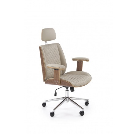 Kancelárske kreslo TIMBER, Orech/Béžová