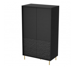 Šatní skriňa BULLET S-1, Čierna/Zlatá