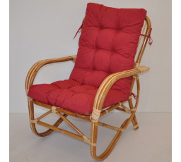 Ratanové kreslo Nilam vankúš bordová modrá