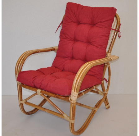 Ratanové kreslo Nilam vankúš bordová modrá Ratanové kreslo Nilam vankúš bordová modrá