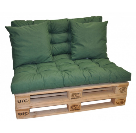 Vankúše na paletový nábytok - tmavozelená látka