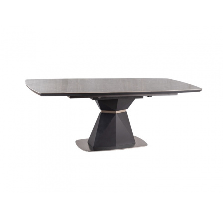 Jedálenský stôl CORTEZ CERAMIC, efekt sivého mramoru/antracitový mat